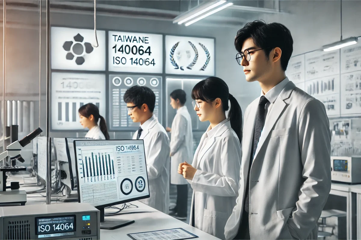 2024-11-29 12.31.41 - A 16_9 image featuring a professional team of Taiwanese ESG experts working in a laboratory setting. The scene includes advanced equipment, charts sho